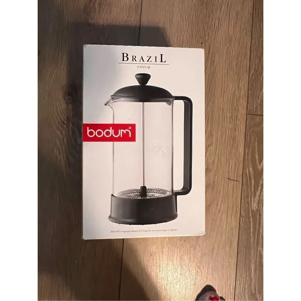 Bodum Brazil 8 Cup French Press Coffee Maker Black Minimalist Gift New In Box